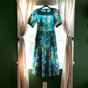 vintage laura ashley puff sleeve dress